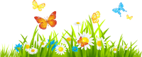 Clip Art Flower Clip Art Grass - Grass And Flowers Clipart, HD Png Download