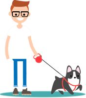 How Long Should You Walk Your Dog Every Day - Cartoon Dog Walker Dog Walking, HD Png Download