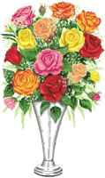 Transparent Beautiful Flower Vase With Flowers Png - Rose, Png Download