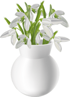 Vase With Snowdrops Transparent Png Clip Art Image - Table Flower Pot Png, Png Download