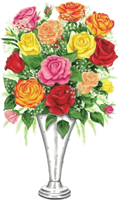 Transparent Beautiful Flower Vase With Flowers Png - Rose, Png Download
